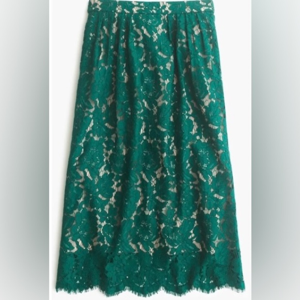 J.Crew size 6 lace skirt green